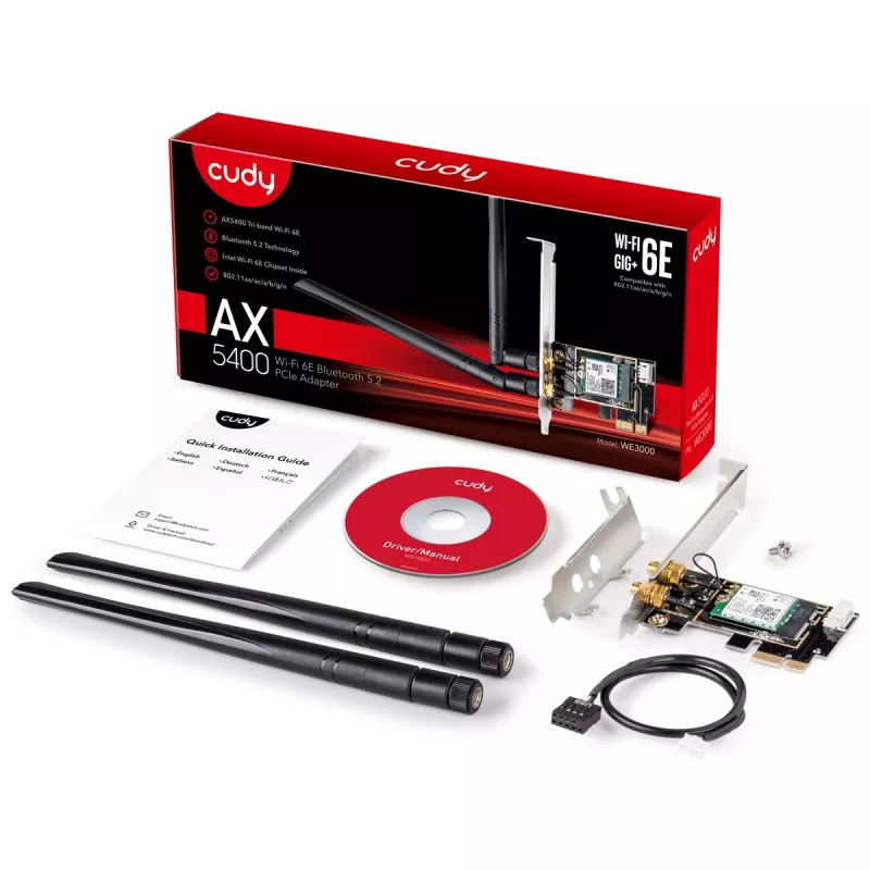Karta sieciowa Cudy WE3000 wewnętrzna WLAN / Bluetooth 2400 Mbit/s