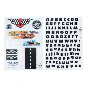 Naklejki ścienne Paladone Hot Wheels Personalizacja PP13745HW — dekoracyjne naklejki samoprzylepne do pokojów dziecięcych