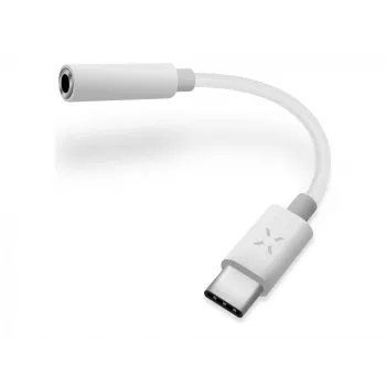 Adapter FIXED Link USB-C/3,5 mm jack, biały | Fixed