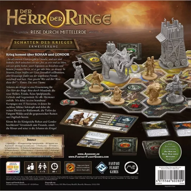 Asmodee Der Herr der Ringe - Reise durch Mittelerde: Schatten des Krieges, Gra planszowa