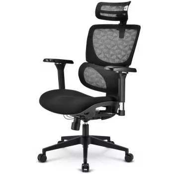 Fotel biurowy Sharkoon OfficePal C40 — czarny, ergonomiczny design, regulowana wysokość