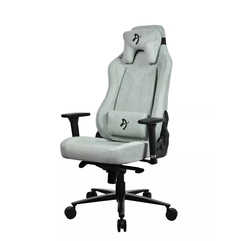 Fotel gamingowy Arozzi Vernazza SoftFabric Pearl zielony — ergonomiczny fotel gamingowy, miękka tkanina