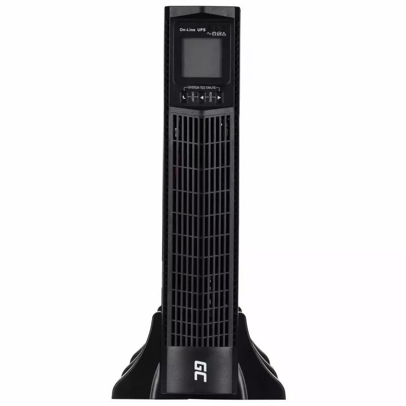 Zasilacz bezprzerwowy zielony Cell UPS15 — Online podwójna konwersja 3 kVA (2700 W), 6 gniazd AC, czysty sinus, LCD, tower, 6×12V/9Ah akumulatory