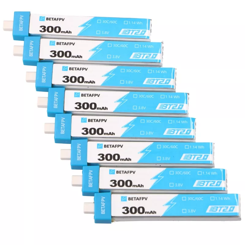 Zestaw akumulatorów BetaFPV BT2.0 1S 300mAh 8 szt., 3,8 V