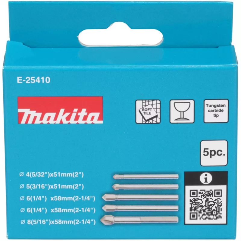 Zestaw wierteł Makita E-25410 do szkła i płytek, 5 sztuk