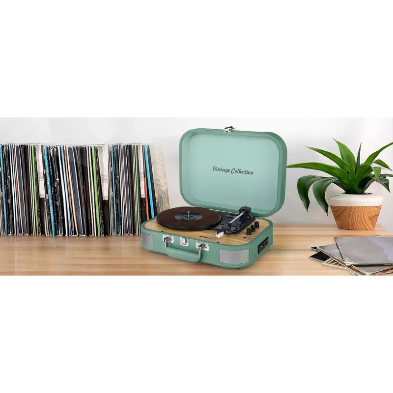 Odtwarzacz cyfrowy Muse Vintage Collection MT-201 WG z gramofonem, nagrywarką cyfrową i odbiornikiem Bluetooth 10W