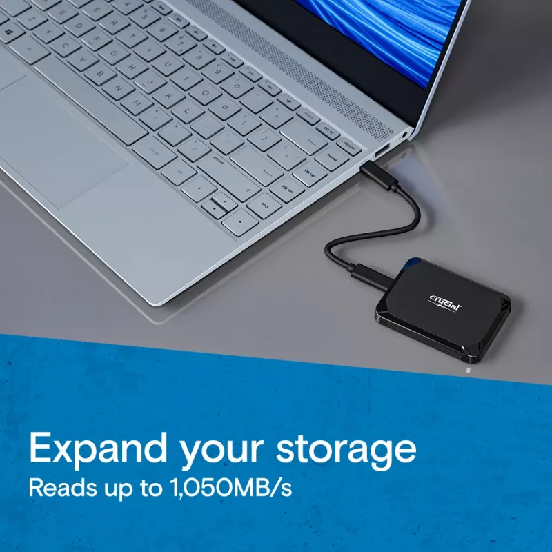 Zewnętrzny SSD Crucial X9 2 TB USB Type-C 3.2 Gen 2 Czarny