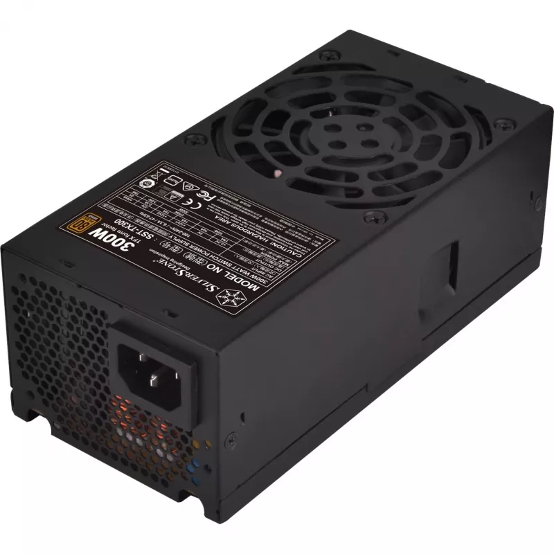 SilverStone TFX Series SST-TX300 - zasilacz (wewnętrzny) - TFX12V / ATX12V 2,4 - 80 PLUS Bronze - AC 100-240 V - 300 Watt - aktywne PFC - czarny (SST-TX300)