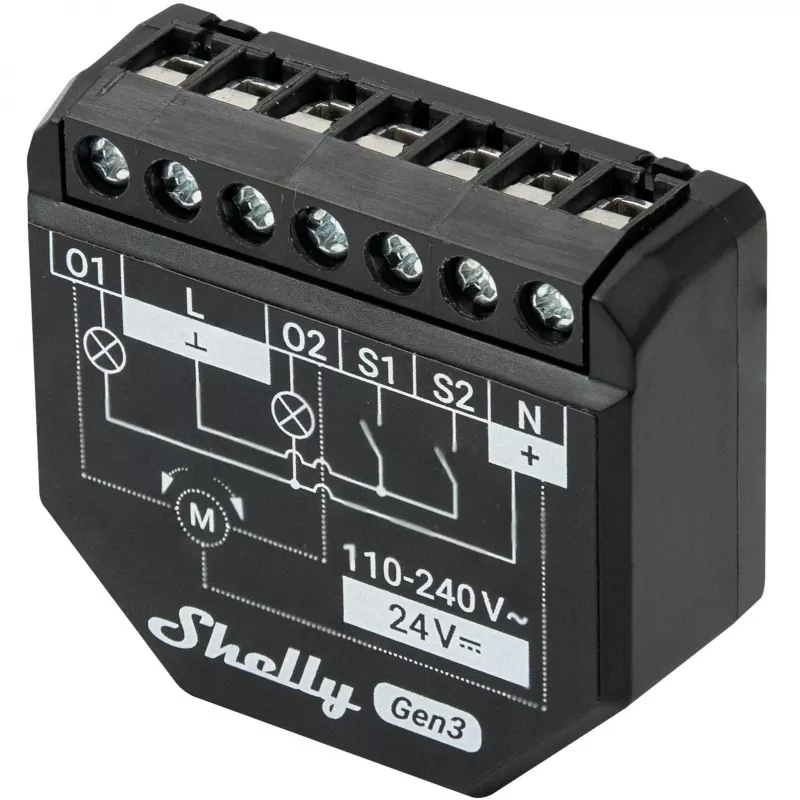 Shelly 2PM Gen3 Inteligentny przełącznik 2P Czarny