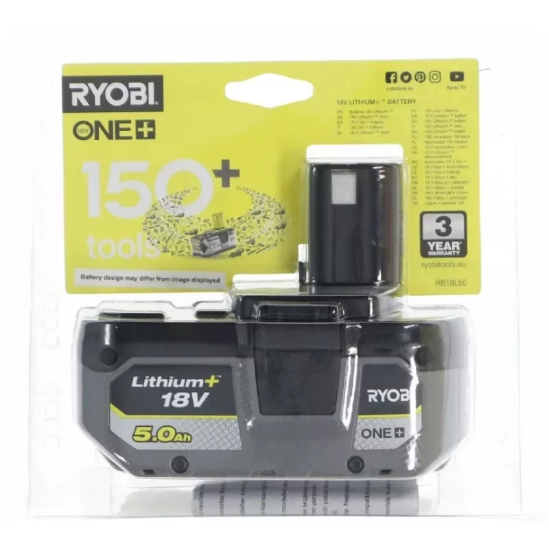 Ryobi 5133002433 RB 18L50 ONE+ 18V Battery 18 Volt 5.0Ah Li-Ion