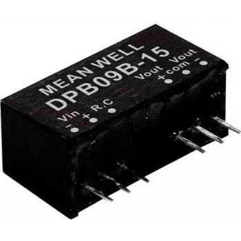 Zasilacz/przetwornica mean well DPB09B-15 — moc wyjściowa 9 W, napięcie wyjściowe 15 V, wejście 18–36 V