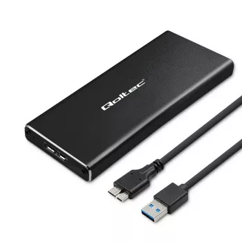 Obudowa zewnętrzna dla dysku SSD M.2 SATA QOLTEC 51854 USB 3.0 bez narzędzi