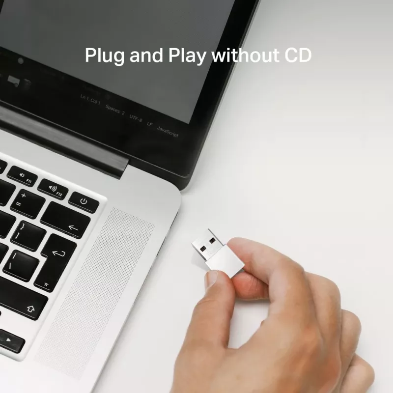 Sieciowy adapter USB MERCUSYS MA30N — dwuzakresowe Wi‑Fi (2,4/5 GHz), 400/867 Mbps, USB 2.0, antena wewnętrzna, biały