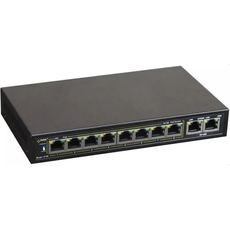 Przełącznik sieciowy PULSAR S108 Fast Ethernet Power over Ethernet
