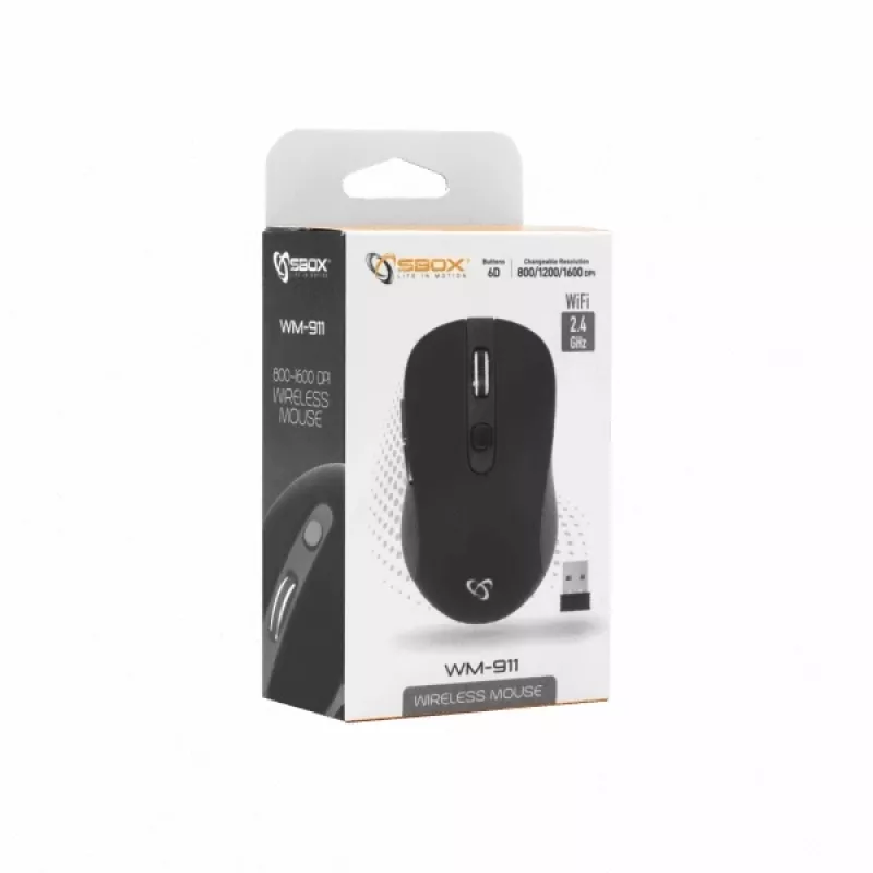 Sbox WM-911B Bezprzewodowa mysz Czarna