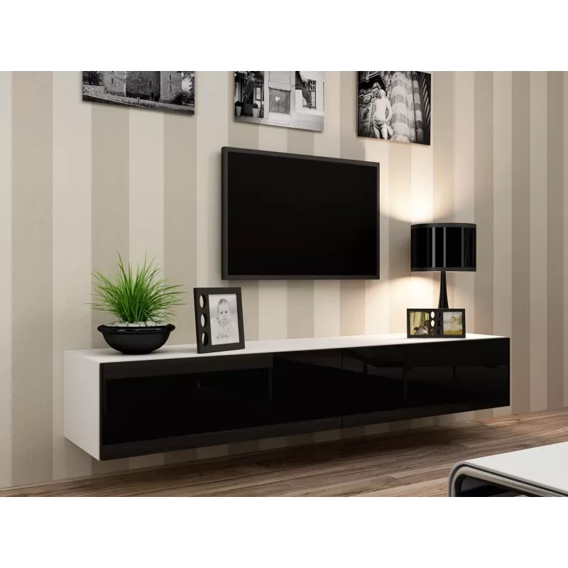 Cama zestaw mebli do salonu VIGO 22 biały/czarny połysk