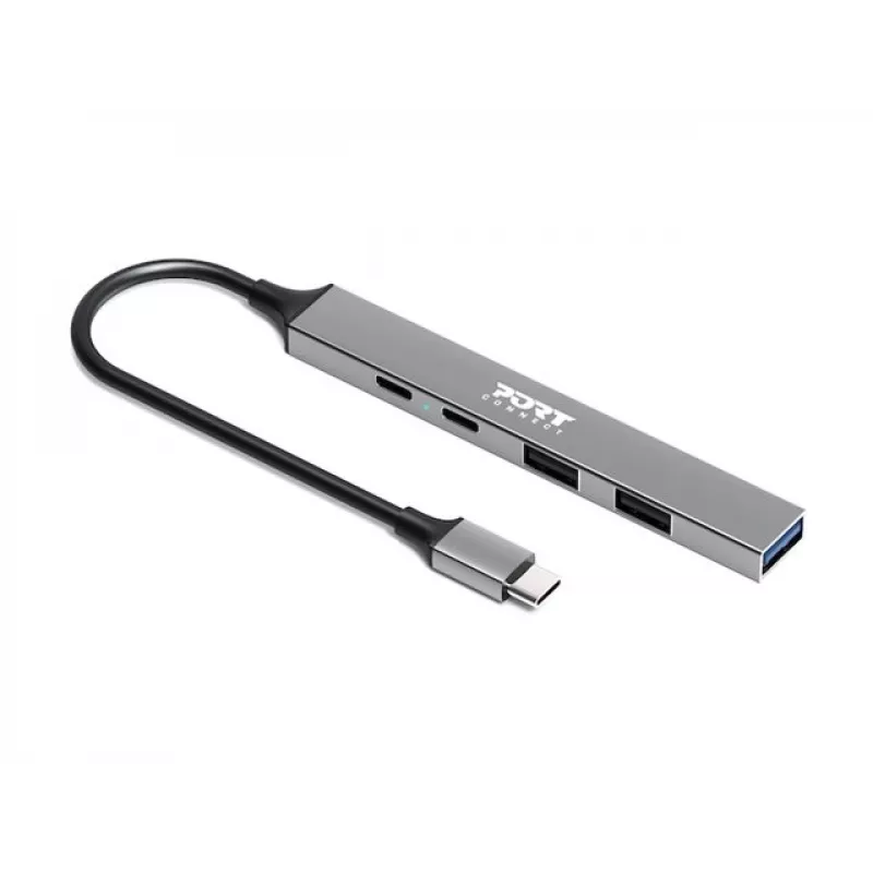 USB Hub Port Designs 900163 Type-C 5000 Mbit/s Srebrny
