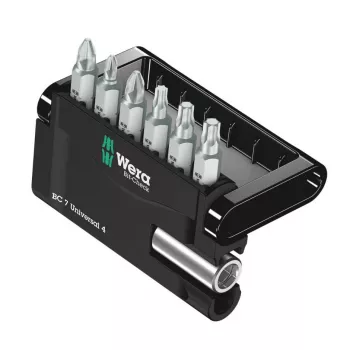 Wera Zestaw bitów 7-częściowy Bit-Check 7 Universal 4 05135810001 Phillips, Pozidriv, Torx wewnętrzny (05135810001)