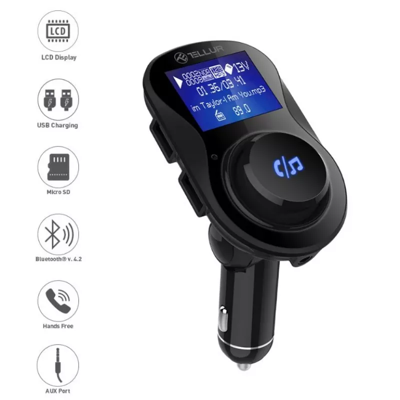 Nadajnik FM Tellur FMT-B3 z gniazdem 3,5 mm i zasilaniem USB
