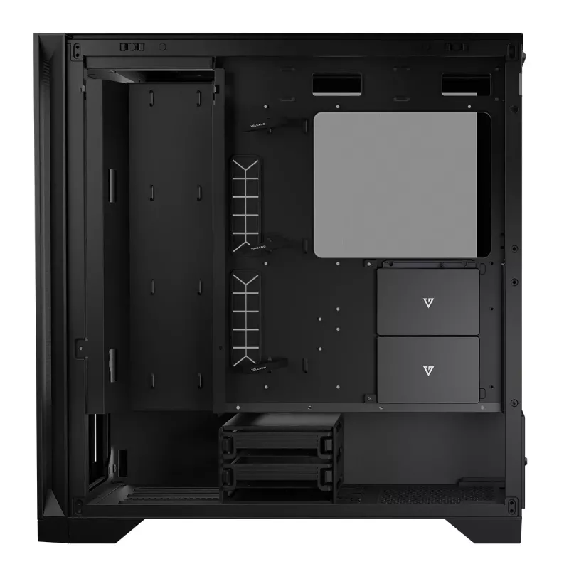 Obudowa komputerowa MODECOM VOLCANO EXPANSE S MIDI Czarna — szkło hartowane, USB-C, obsługa micro ATX, GPU do 430 mm