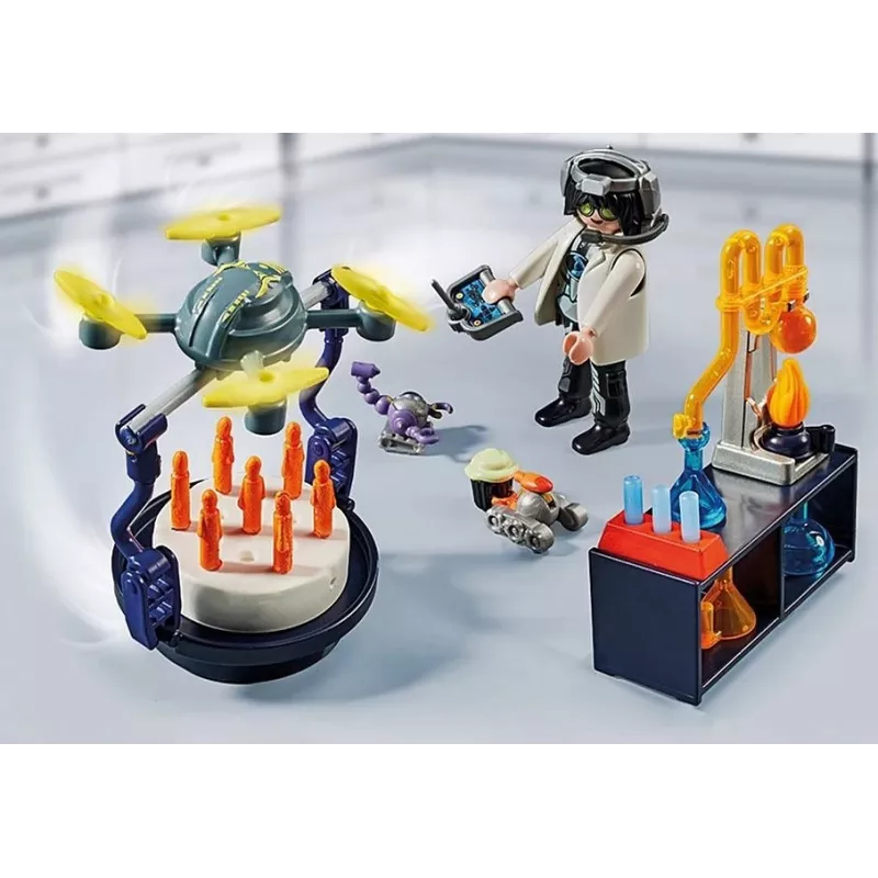 Playmobil 71450 My Life: Naukowcy z robotami Impreza o tematyce naukowej w laboratorium z dronem transportowym i robotami Zabawna pomysłowa zabawa w odgrywanie ról Arti