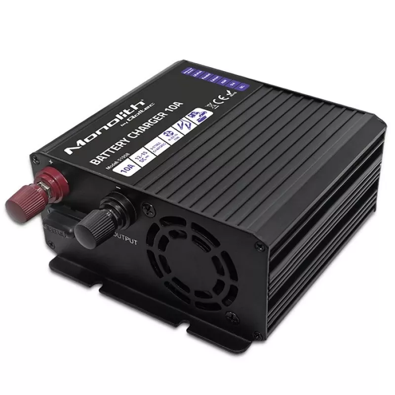 Qoltec Smart Monolith ładowarka akumulatora do akumulatorów LiFePO4 AGM GEL SLA | 10A | 12V