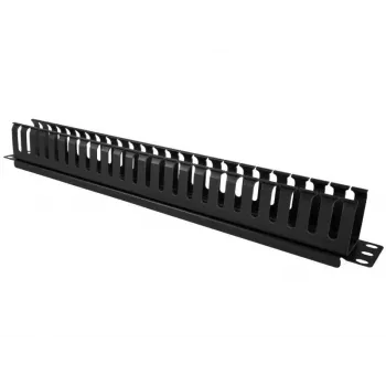 Organizer naścienny Alantec PK008 do kabli 1U czarny metal/tworzywo
