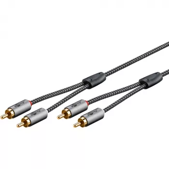 Goobay 65295. Anschluss 1: 2 x RCA, Steckverbinder 1 Geschlecht: Männlich, Anschluss 2: 2 x RCA, Steckverbinder 2 Geschlecht: Männlich, Kabelmaterial: