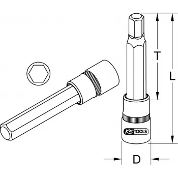 Nasadowy klucz KS Tools 911.1330 1/2 cala metryczny średnica 2,2 cm