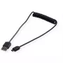 ROLINE USB 2.0 kabel spiralny - A - Micro B - ST/ST 1,0 m - ekranowany - USB 2.0 Type Micro B - 1 mm - spiralny (11.02.8317)