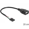 Kabel Delock USB Pin Header Socket > USB 2.0 Type-A Socket 20 cm (83291)