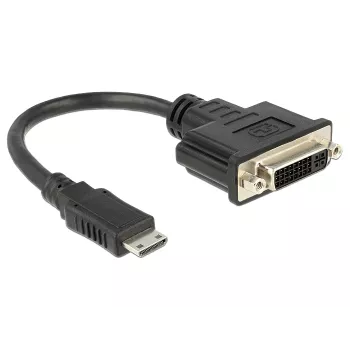 Adapter kabla wideo DeLOCK 65564 0,2 m HDMI Typ C DVI-D Czarny