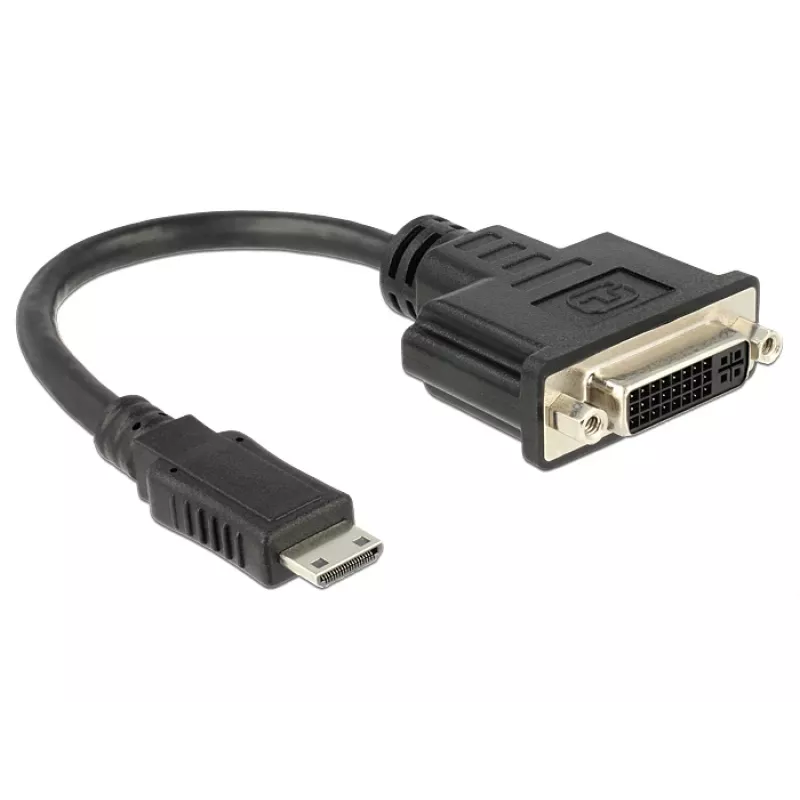 Adapter kabla wideo DeLOCK 65564 0,2 m HDMI Typ C DVI-D Czarny