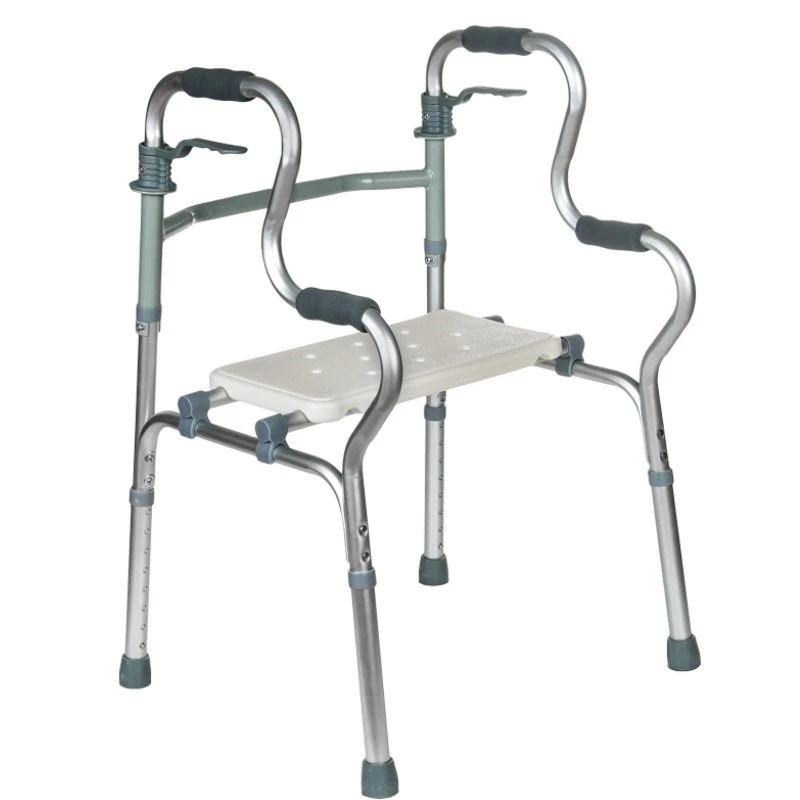 Chodzik rehabilitacyjny REHA FUND RF-133 3w1, rama aluminiowo-stalowa, regulowana wysokość 81–99 cm, 2 koła, siedzisko, maks. obciążenie 100 kg