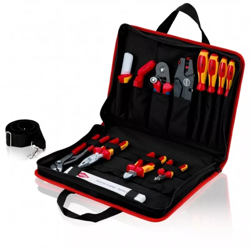 Knipex Torba na narzędzia kompaktowa Electric - Czarna - Czerwona - Poliester - 8 kieszeni - 410 mm - 290 mm - 60 mm (00 21 11)