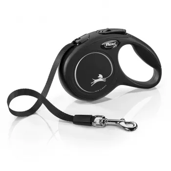 Smycz automatyczna Flexi New Classic Cat XS 3 m — linka dla małych zwierząt, czarna, maks. obciążenie 8 kg