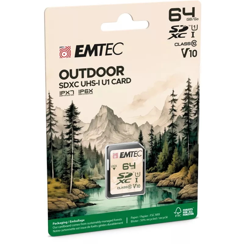 Emtec 64 GB UHS-I SDHC V30/V10 Outdoor