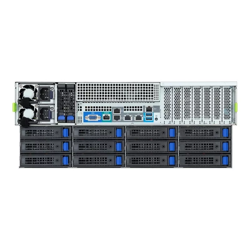 Serwer rack 4U GIGABYTE S453-S70-AAV1 — dwugniazdowy LGA4677, DDR5, 16 gniazd DIMM, 38× 2,5 cala/M.2, redundantny zasilacz 1600 W (80 PLUS Titanium)
