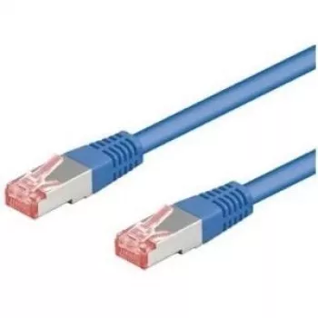 Wentronic Goobay Kabel krosowy CAT 6, S/FTP (PiMF), Niebieski, 0,5 m - CCA (miedź platerowana aluminium) (95462)