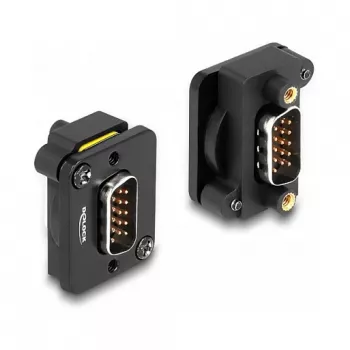 DeLOCK Moduł D-Type VGA męski na męski Czarny 31 mm x 25 mm x 16 mm