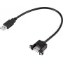 Kabel USB Renkforce USB 2.0 wtyk USB-A, gniazdo USB-A 0,25 m czarny do instalacji, blokada śrubowa RF-5720402 (RF-5720402)