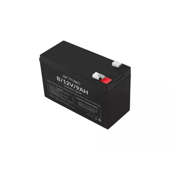 Bateria UPS ARMAC B/12V/9AH — Kwasowo-ołowiowa szczelna 12 V 9 Ah, ładowanie 1,8 A, maks. rozładowanie 122 A, obudowa ABS, 65×151×94 mm