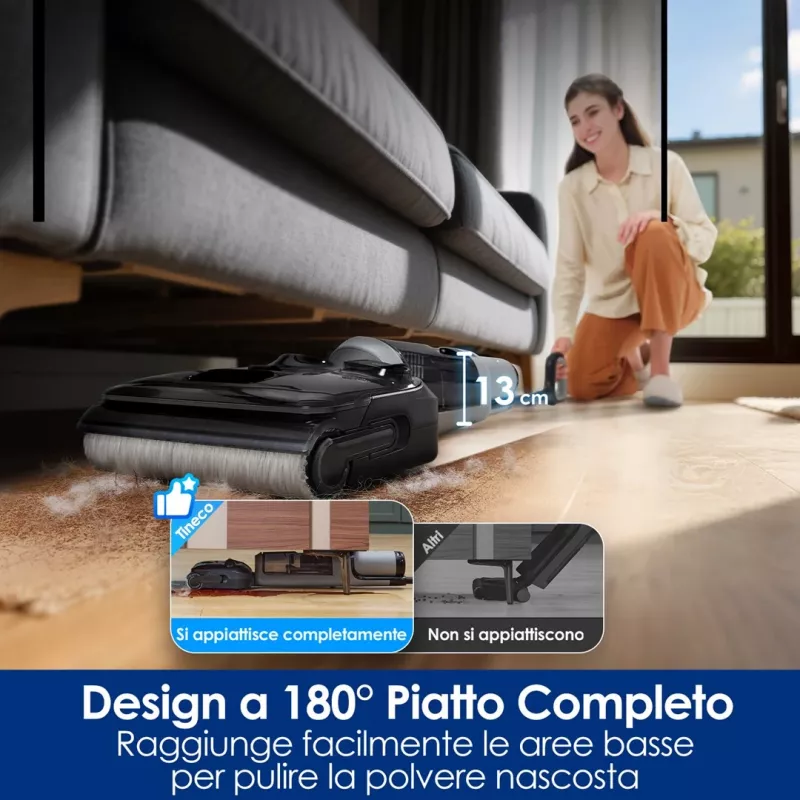 Bezprzewodowy odkurzacz podłogowy Tineco Floor One i5 Stretch Plus – lekka, mop do mycia na mokro i sucho