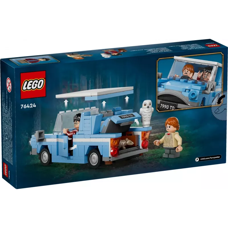 LEGO Harry Potter Latający Ford Anglia Samochód Zabawka dla Dzieci od 7 Lat, Chłopców i Dziewczynek, Model do Zbudowania z Minifigurką Rona Weasleya i Hedwigą