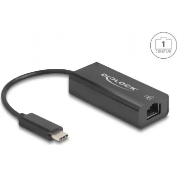 Adapter sieciowy DELOCK 64306 USB Type-C do Ethernet 100 Mbit/s, przewodowy, czarny