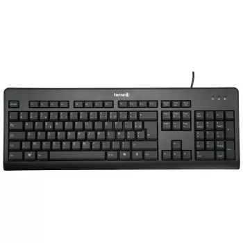 Klawiatura Wortmann AG TERRA 1500 — Pełnowymiarowa USB QWERTZ, układ francuski, czarna, mysz w zestawie