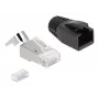 DeLOCK 66903 złącze przewodów RJ-45 Czarny Metaliczny Męski 25 szt.