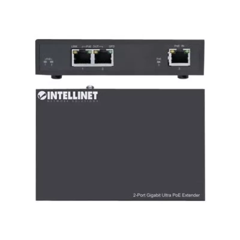 Nadajnik sieciowy Intellinet 2-portowy Gigabit Ultra PoE Extender