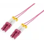 Kabel krosowy światłowodowy cienki - OM4 - LC-LC duplex - erica violet - 2 m