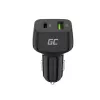 Ładowarka samochodowa do urządzeń mobilnych zielony Cell CAD33, 42W, USB-C PD + USB-A QC3.0, wejście 12/24V, wyjście 5–12V